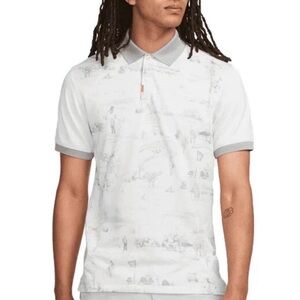 Nike Men's Slim Fit Medium Golf Polo Top Phonton Dust DN2366-025 Grey Euc